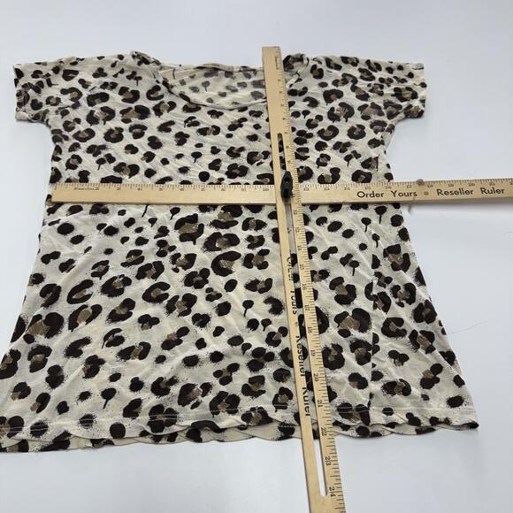 Whyred Shirt Womens Small Cheetah Leopard Print Short Sleeve Lightweight Tee Top - Picture 4 of 6